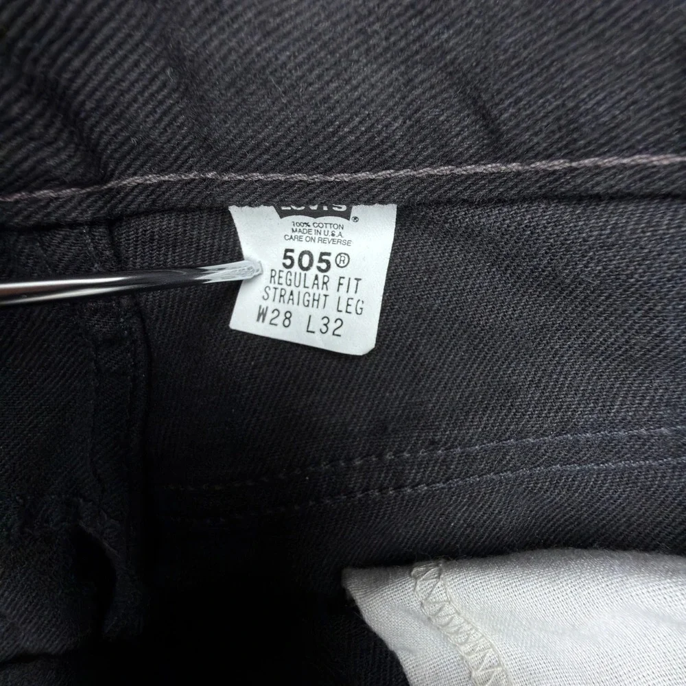 Levis 505 Regular Fit Straight Leg Jeans Mens 28x32 Black NWT NOS Vintage‎